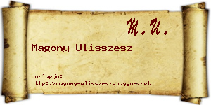 Magony Ulisszesz névjegykártya